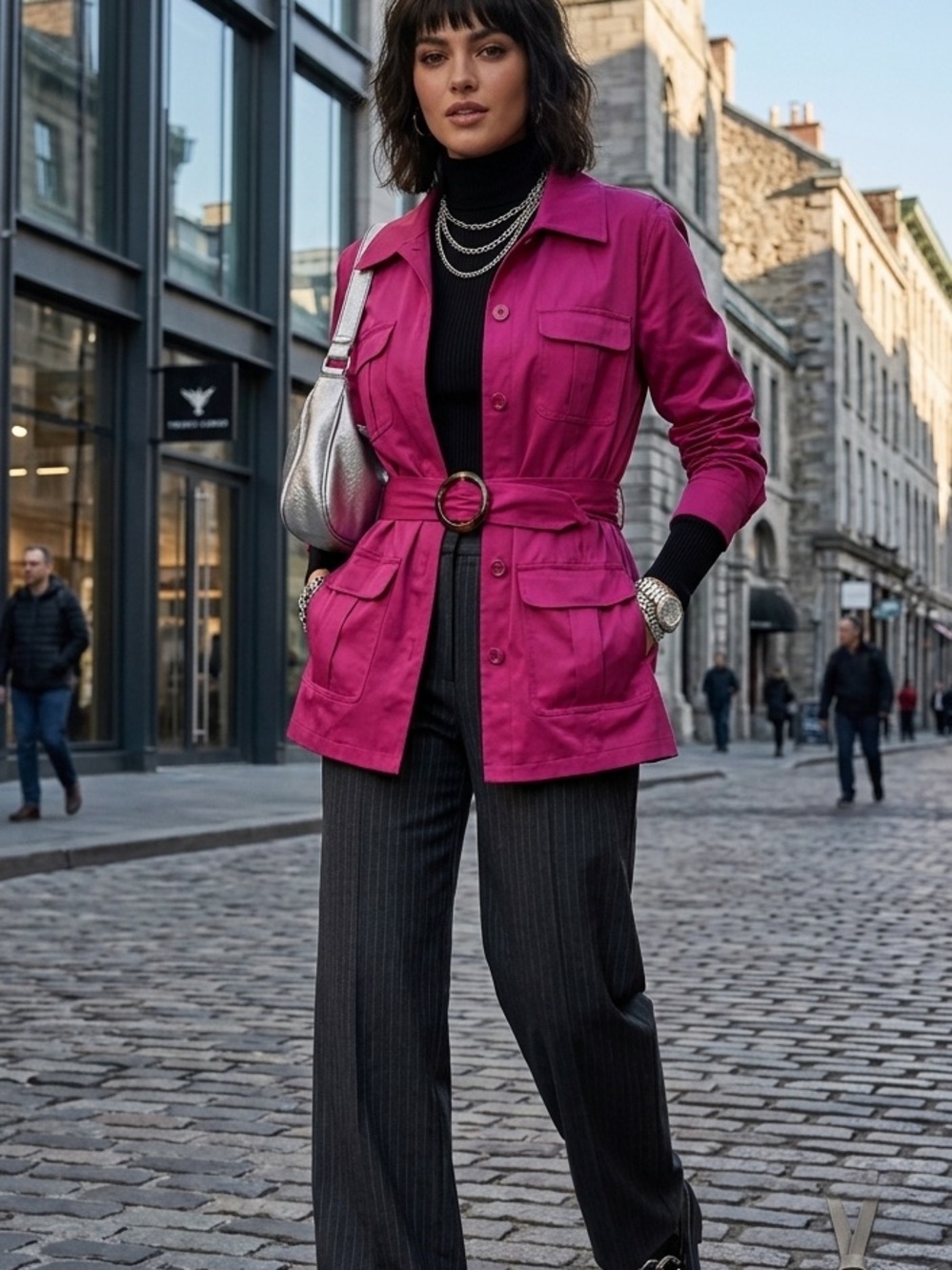 GILI Magenta Cargo / Utility Trench Jacket NEW!